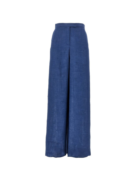 Emporio Armani Blue Linen Trousers — New In