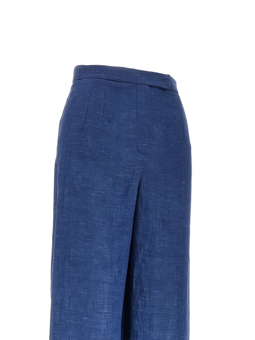 Emporio Armani Blue Linen Trousers — New In