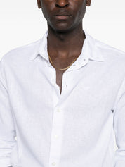 Emporio Armani White Shirts — Linen Button Shirt Collection