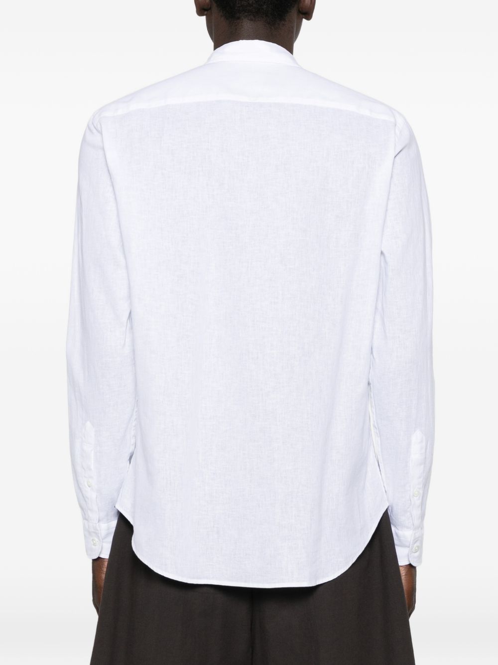 Emporio Armani White Shirts — Linen Button Shirt Collection