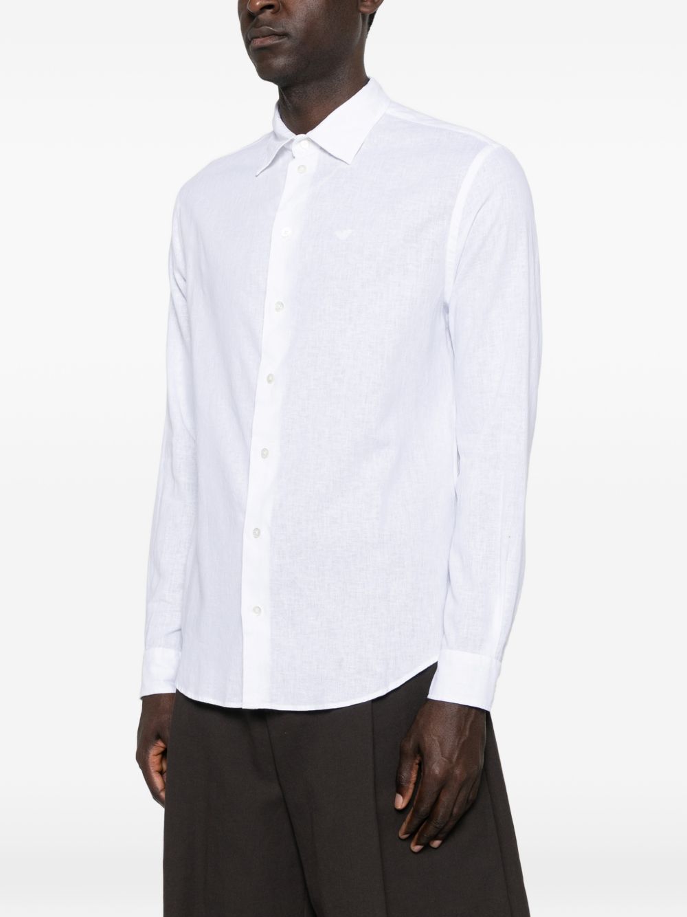 Emporio Armani White Shirts — Linen Button Shirt Collection
