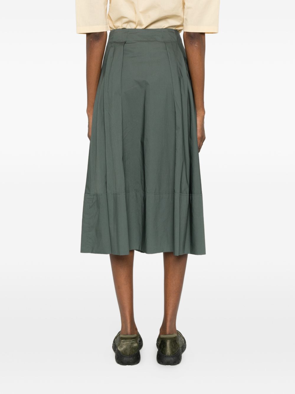 Woolrich Skirts Green - Pleated Cotton Skirt
