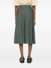 Woolrich Skirts Green - Pleated Cotton Skirt