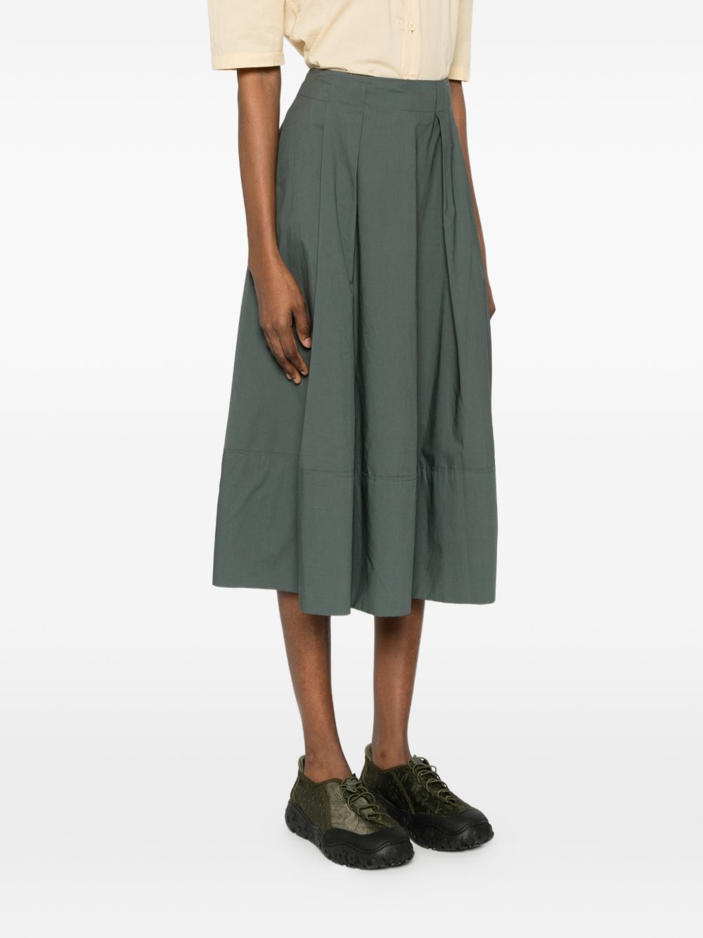 Woolrich Skirts Green - Pleated Cotton Skirt