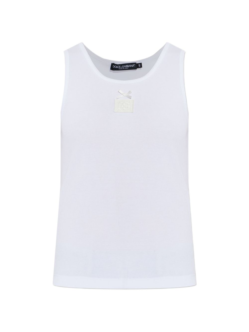 Dolce & Gabbana White Top — Sleeveless Cotton Ribbed