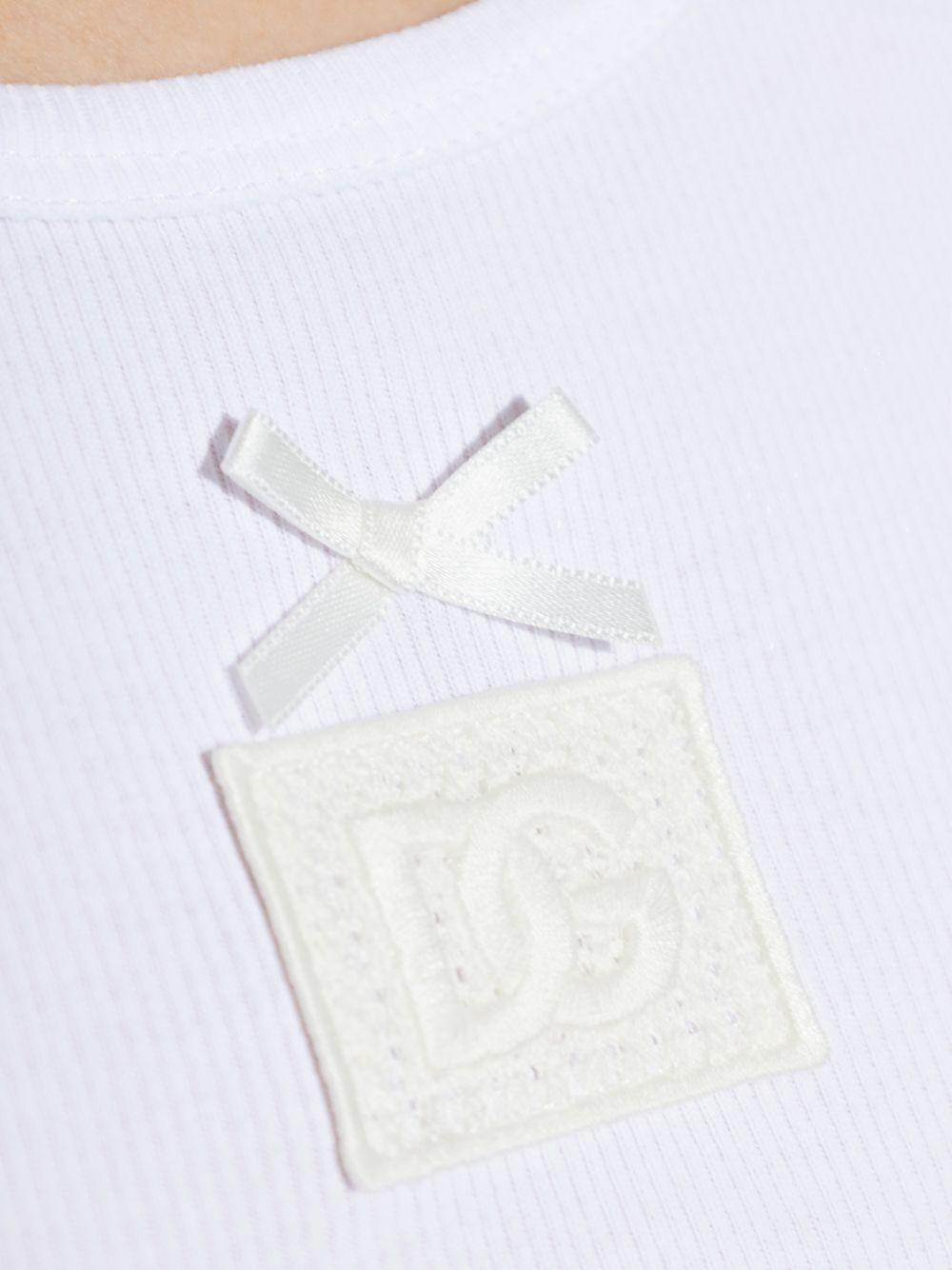 Dolce & Gabbana White Top — Sleeveless Cotton Ribbed