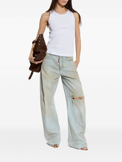 Dolce & Gabbana White Top — Sleeveless Cotton Ribbed