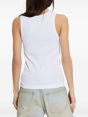 Dolce & Gabbana White Top — Sleeveless Cotton Ribbed