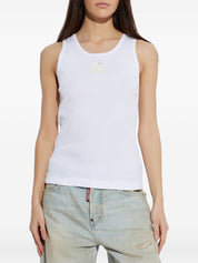 Dolce & Gabbana White Top — Sleeveless Cotton Ribbed