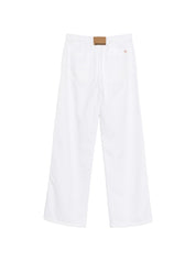 Semicouture White Trousers — Wide Leg Cotton Drawstring