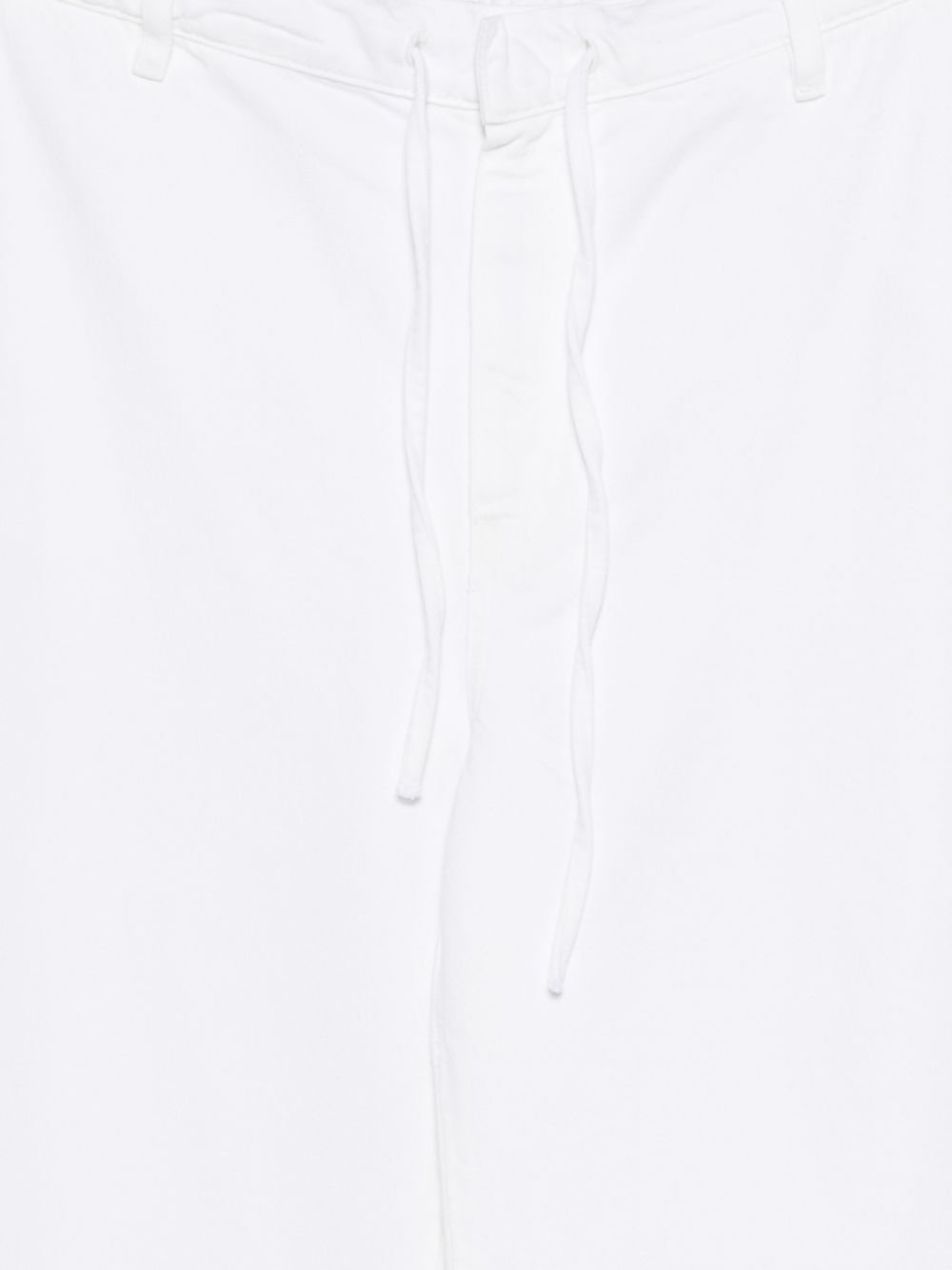 Semicouture White Trousers — Wide Leg Cotton Drawstring