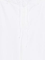 Semicouture White Trousers — Wide Leg Cotton Drawstring