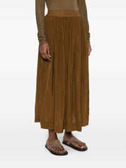 Uma Wang Camel Skirts — Pleated Long Skirt (Women)