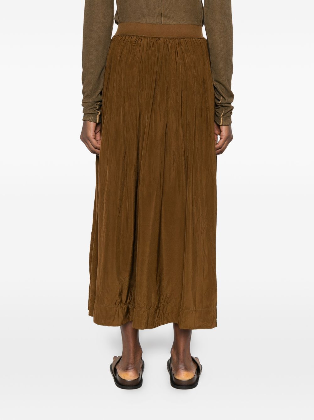 Uma Wang Camel Skirts — Pleated Long Skirt (Women)
