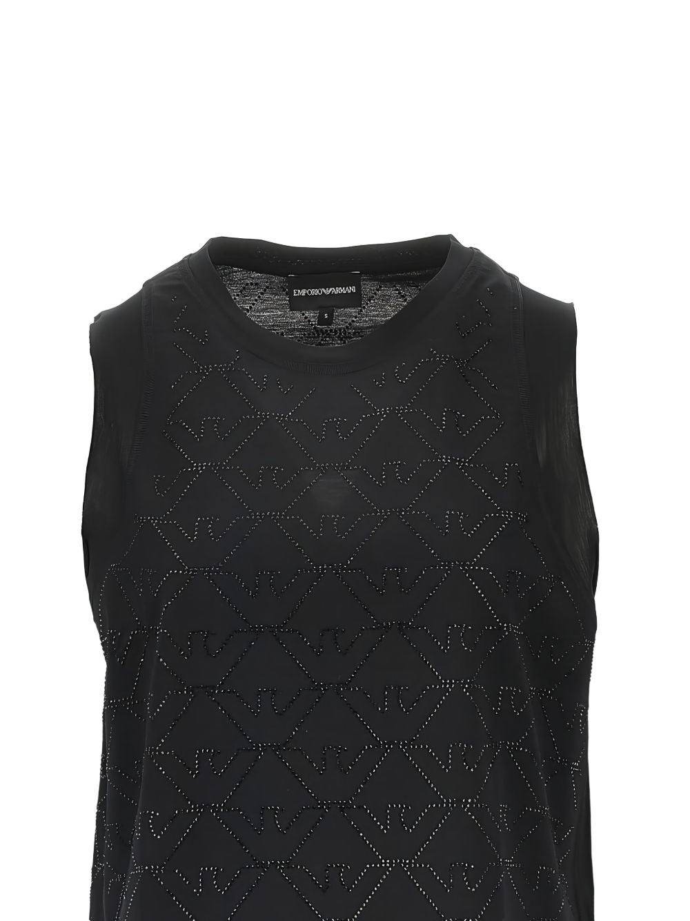 Emporio Armani Black Topwear — Sleek Cotton Tank
