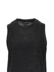 Emporio Armani Black Topwear — Sleek Cotton Tank