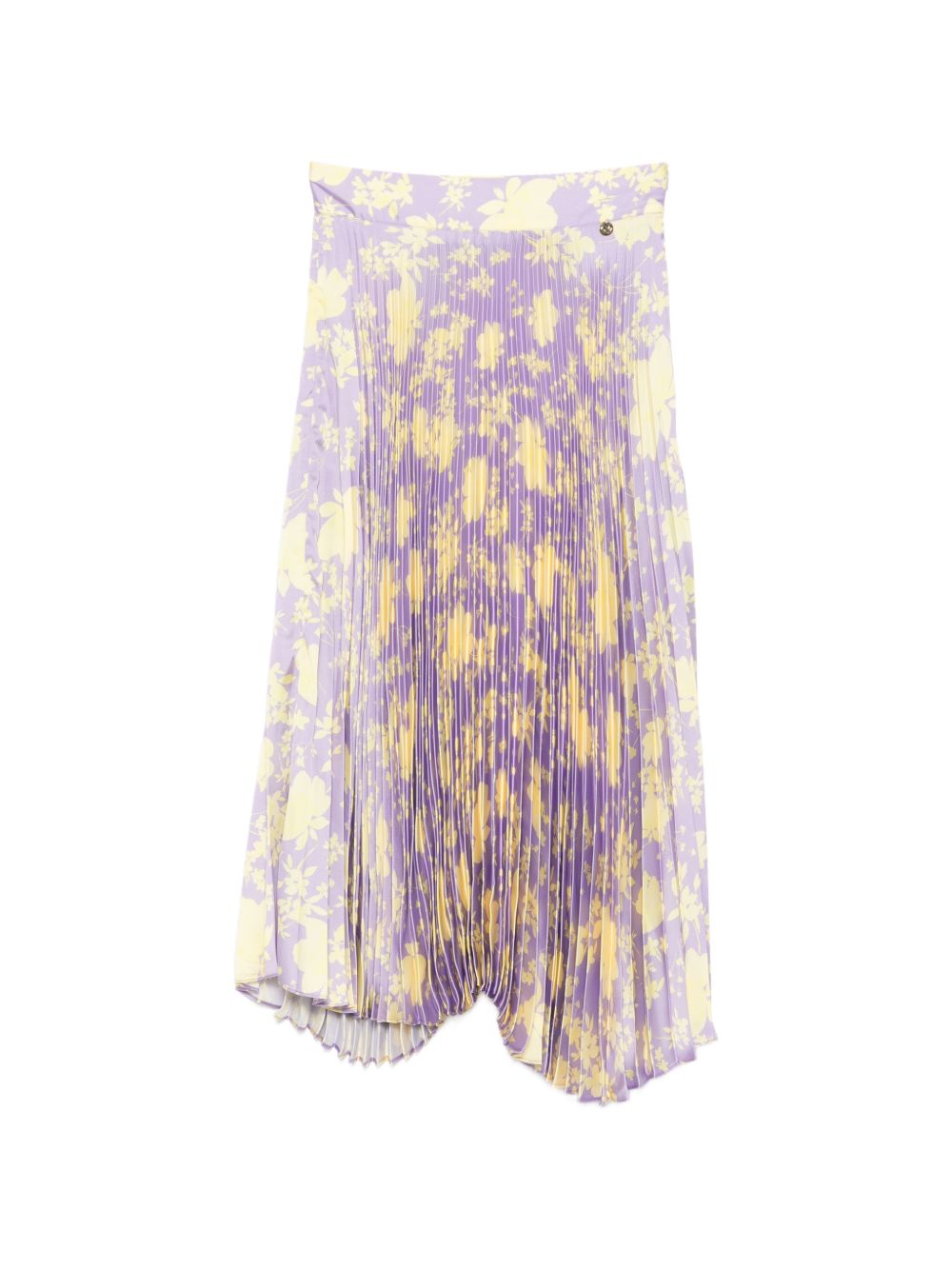 CATALINA Printed Midi Skirt — Purple Floral Pleated