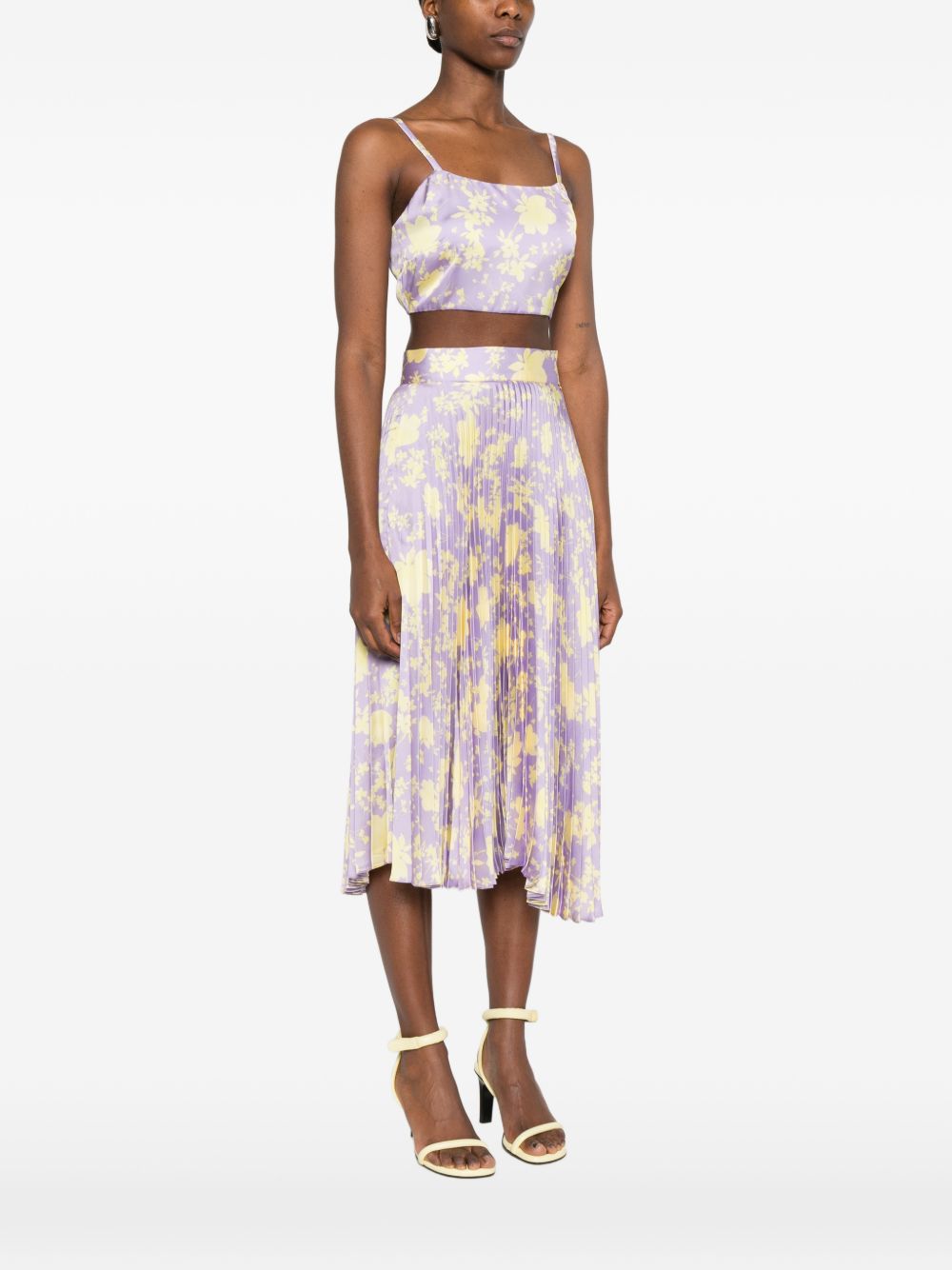 CATALINA Printed Top — Lilla Floral Tie Fastening