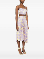 CATALINA Printed Top — Lilla Floral Tie Fastening