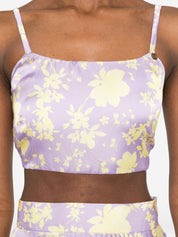 CATALINA Printed Top — Lilla Floral Tie Fastening