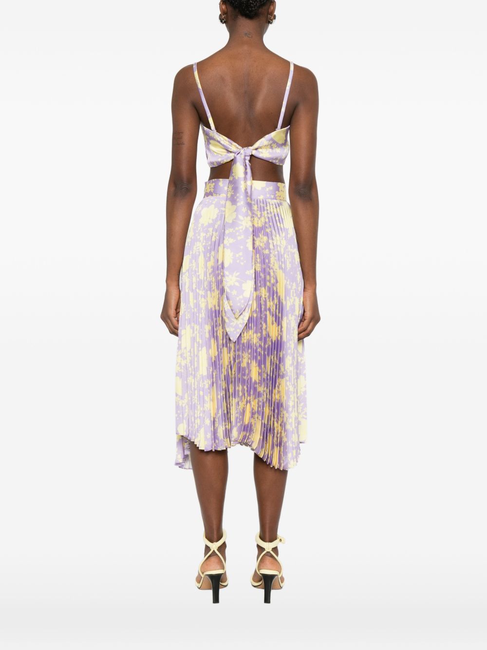 CATALINA Printed Top — Lilla Floral Tie Fastening