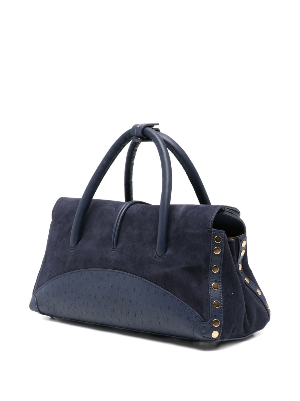 Zanellato Blue Handbag — Top-Handle Dotta Leather