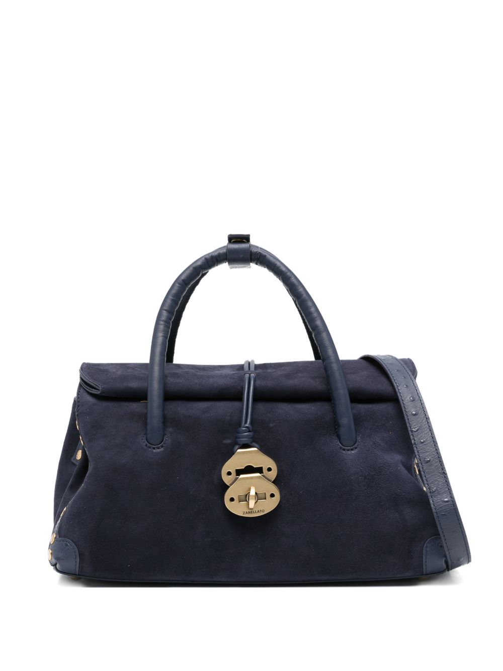 Zanellato Blue Handbag — Top-Handle Dotta Leather
