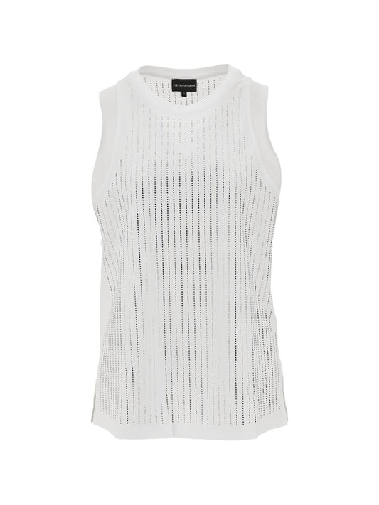 Emporio Armani White Topwear — Cotton Tank | Aumifour