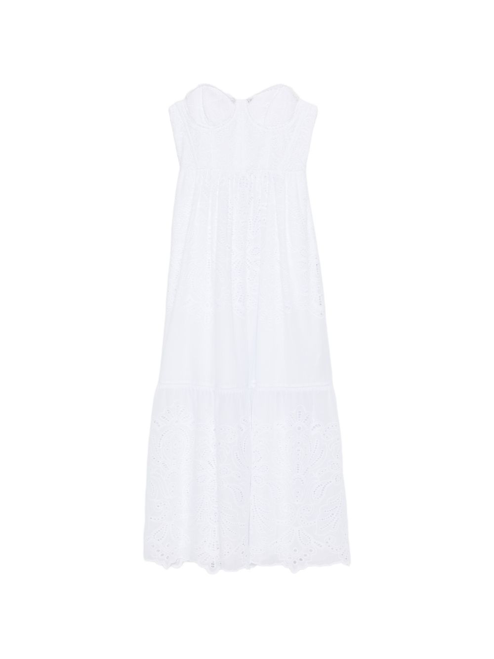 Ermanno Firenze White Dresses — Cotton Eyelet Maxi