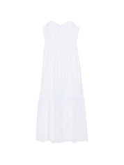 Ermanno Firenze White Dresses — Cotton Eyelet Maxi