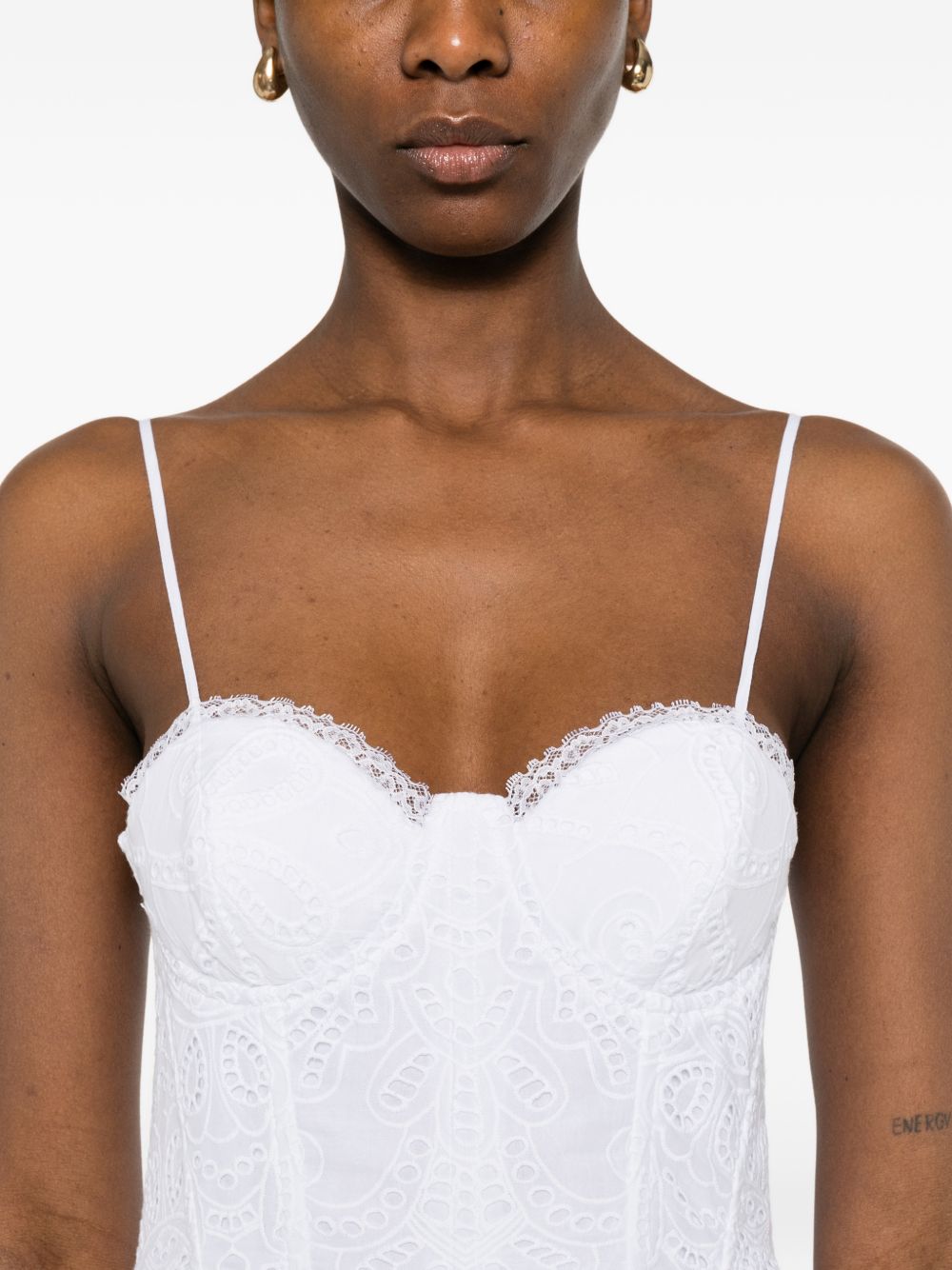 Ermanno Firenze White Dresses — Cotton Eyelet Maxi