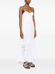 Ermanno Firenze White Dresses — Cotton Eyelet Maxi