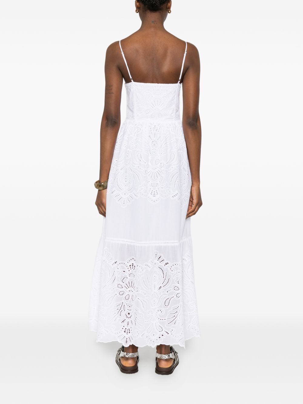Ermanno Firenze White Dresses — Cotton Eyelet Maxi