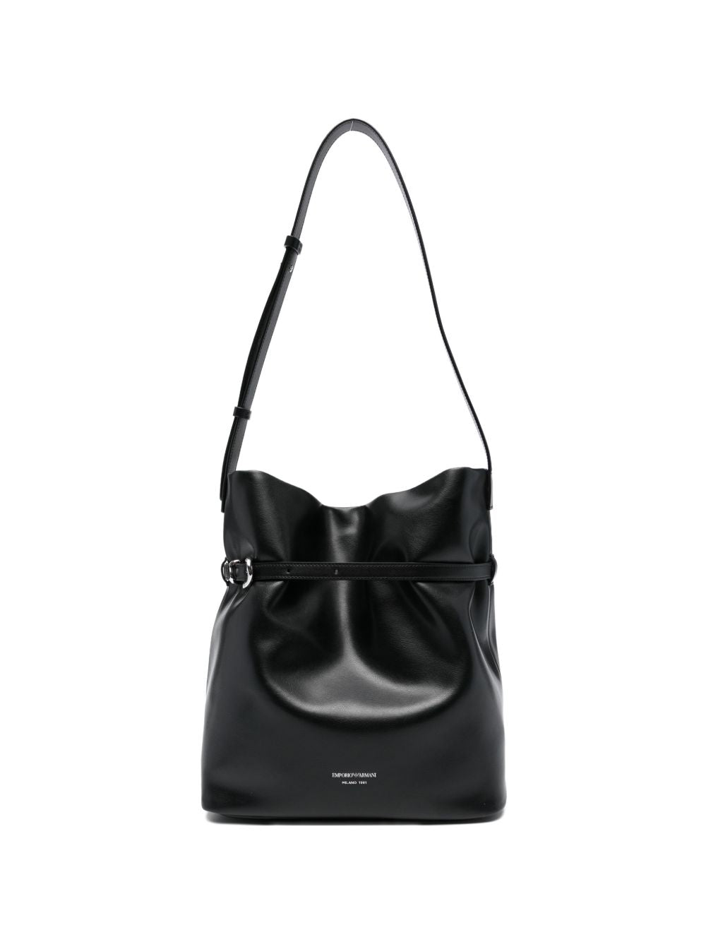 Emporio Armani Leather Bucket Bag - Black Shoulder