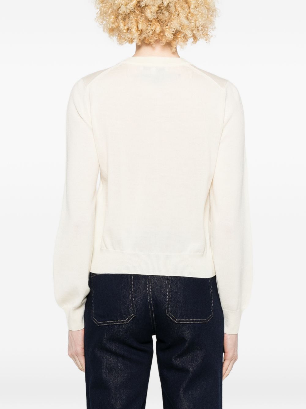 Maison Kitsuné Sweaters - Beige Wool Cardigan