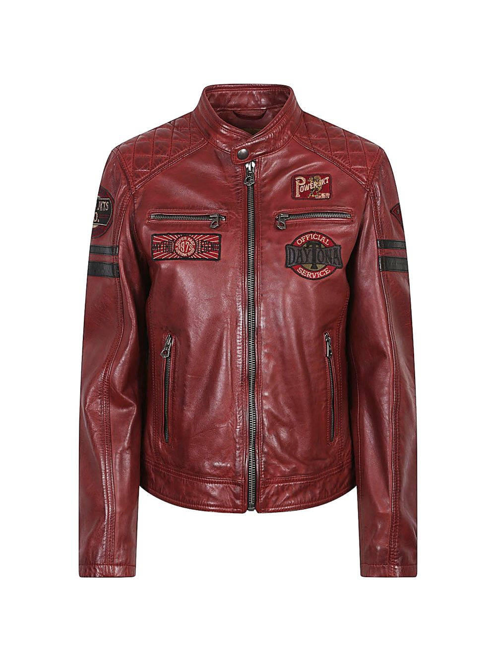 DAYTONA 73 Jackets Bordeaux — Walkora Leather Moto Jacket