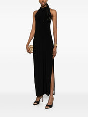 Norma Kamali Black Dresses — Halterneck Maxi Elegance