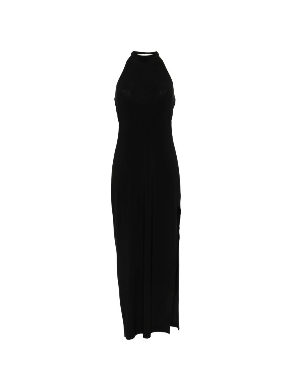 Norma Kamali Black Dresses — Halterneck Maxi Elegance