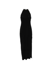 Norma Kamali Black Dresses — Halterneck Maxi Elegance