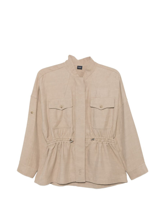 Fay Cotton Overshirt Jacket for Women — Light Brown