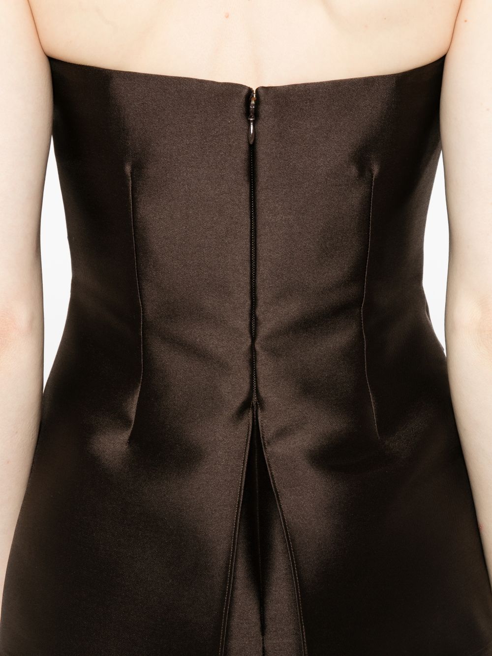 Solace London Lucille Maxi Dress — Chestnut Brown Peplum