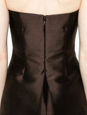 Solace London Lucille Maxi Dress — Chestnut Brown Peplum