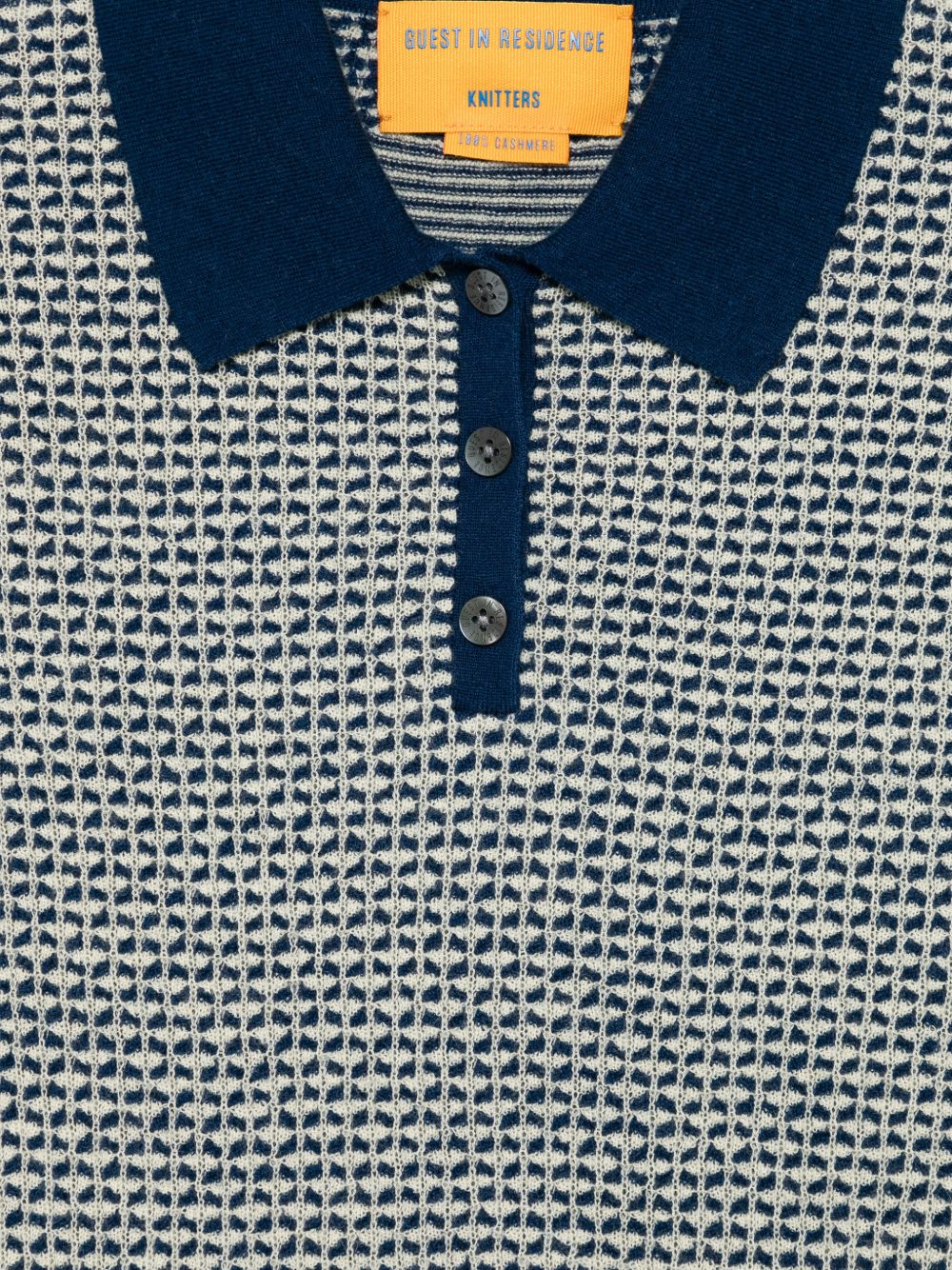 GUEST IN RESIDENCE Pique Cashmere Polo Shirt — Blue