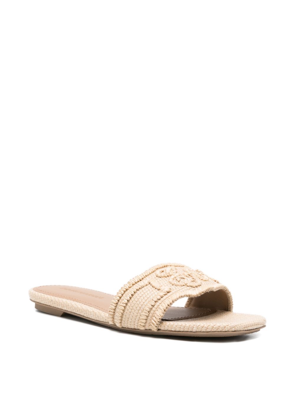 EMPORIO ARMANI EXCLUSIVE Sandals — Beige Rafia Fringe