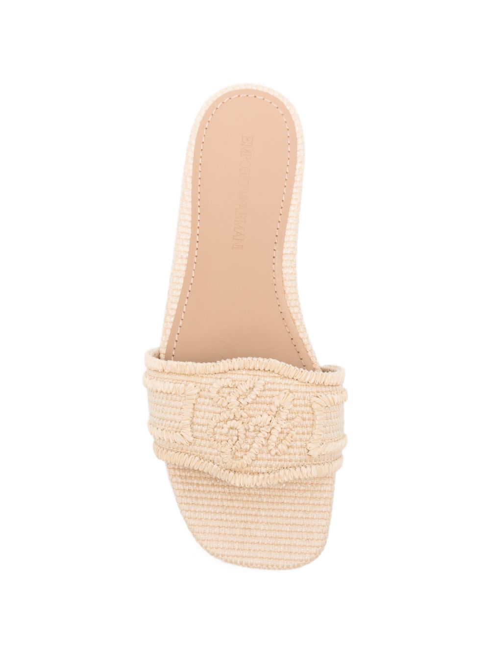 EMPORIO ARMANI EXCLUSIVE Sandals — Beige Rafia Fringe