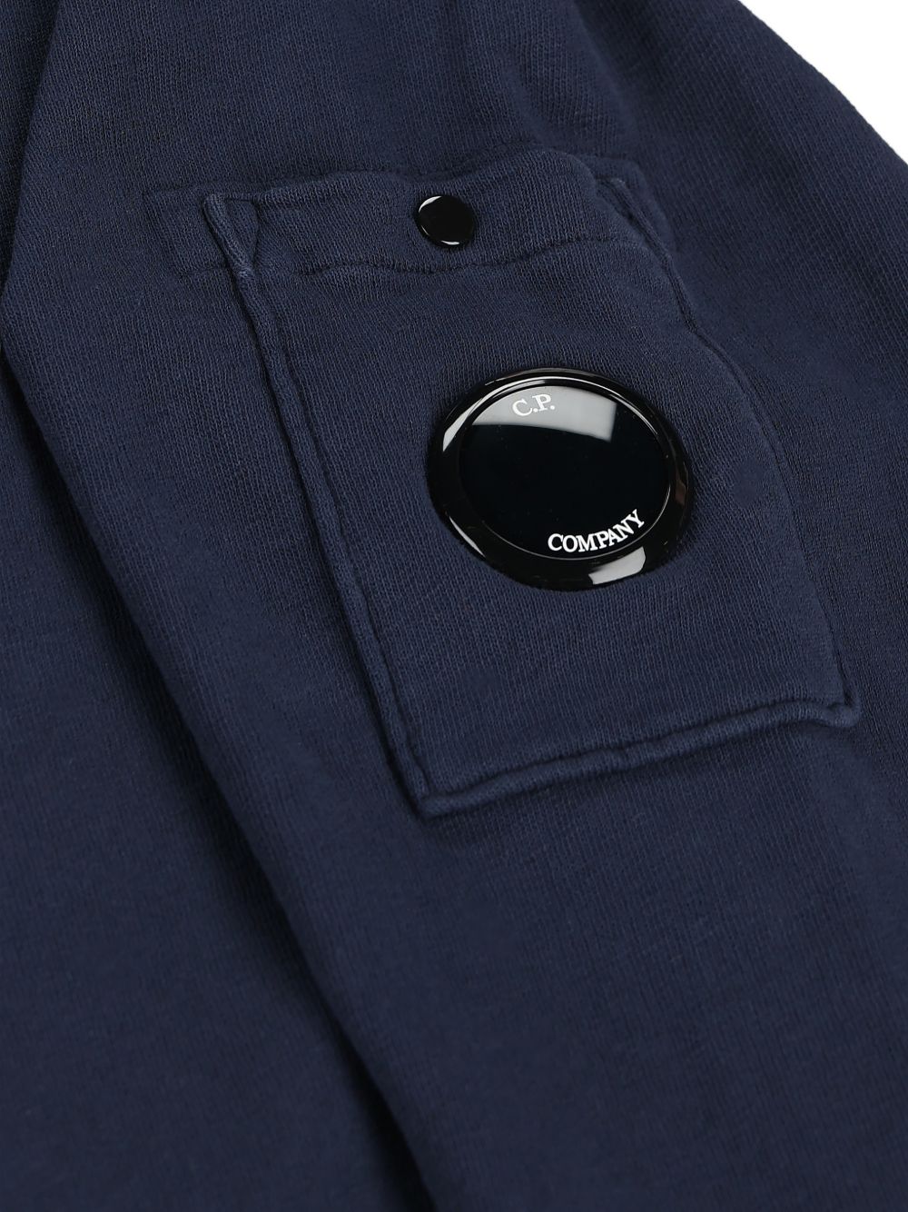 C.P. Company Blue Sweater — Round Neck Lens Detail