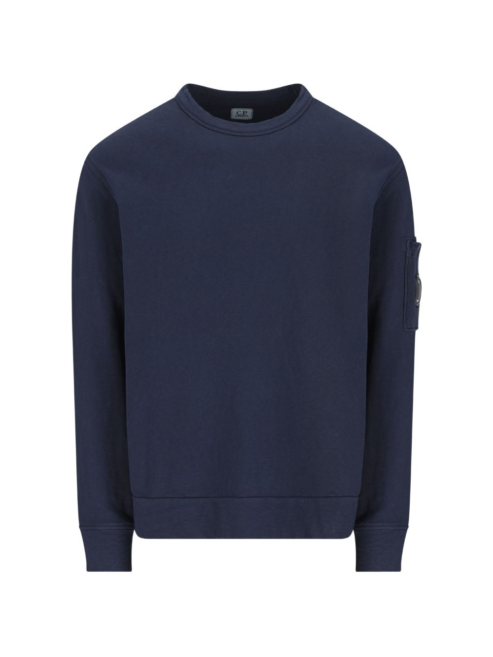 C.P. Company Blue Sweater — Round Neck Lens Detail