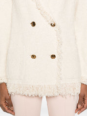 Elisabetta Franchi White Jackets — Double-Breasted Luxury