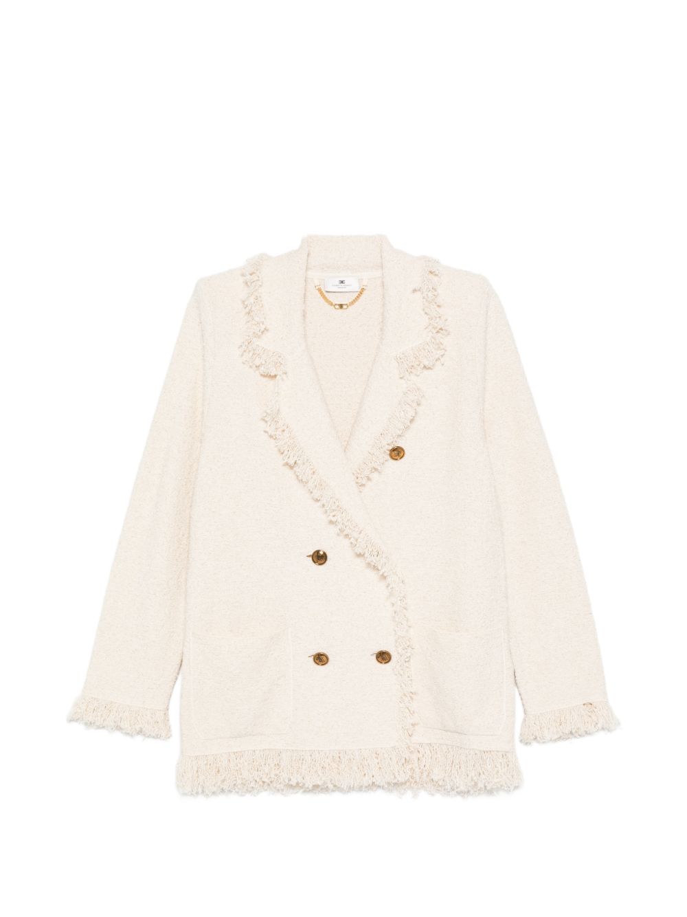 Elisabetta Franchi White Jackets — Double-Breasted Luxury