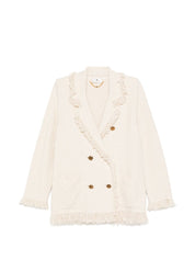 Elisabetta Franchi White Jackets — Double-Breasted Luxury